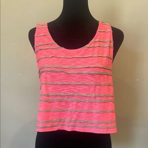 Pink and Gray Striped Women's cropped  Top Delia’s